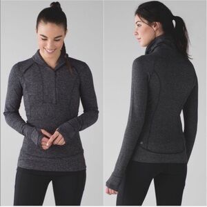 ⭐️LULULEMON Think Fast pullover charcoal herringbone size 8 ⭐️